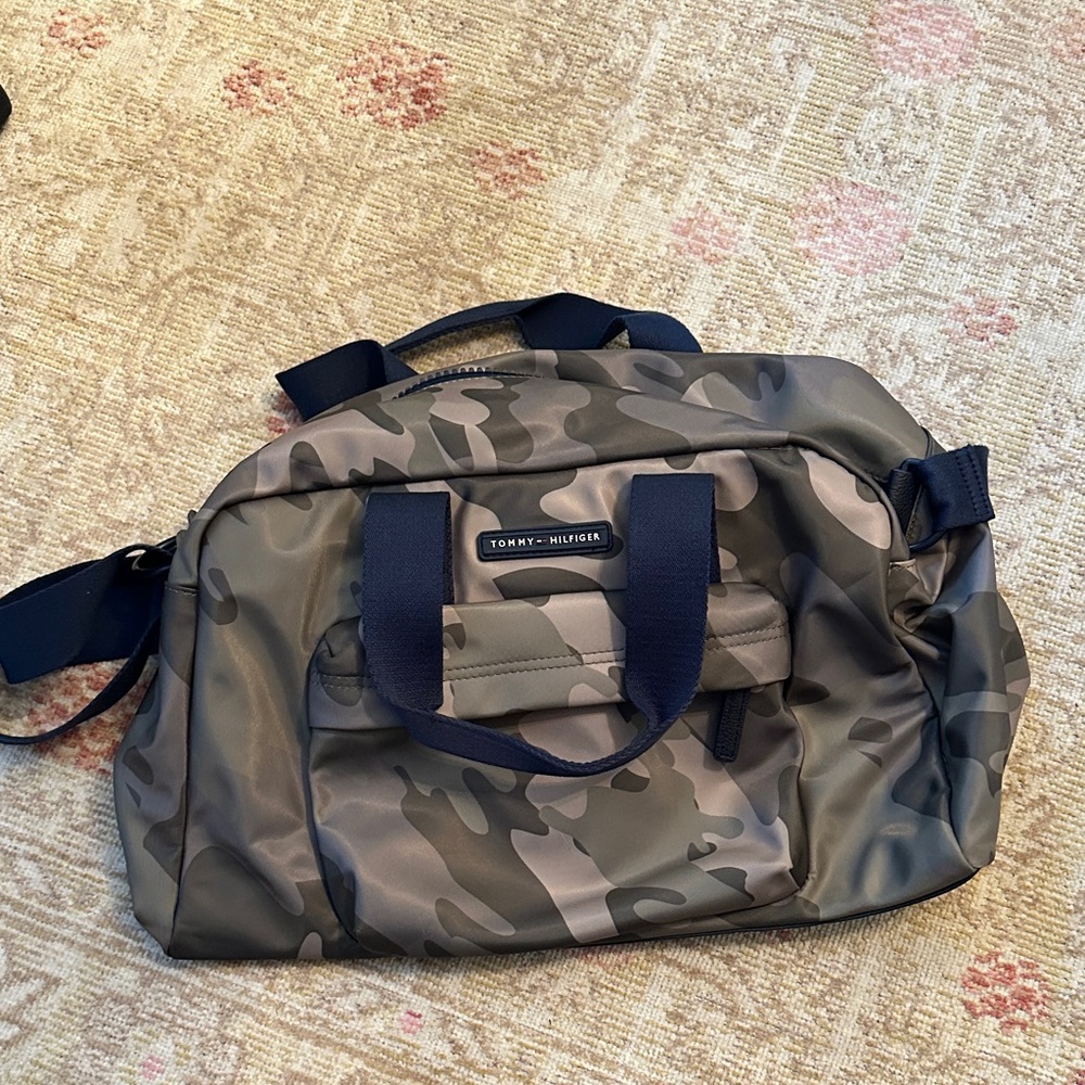 Tommy Hilfiger Gray Camouflage Duffel Bag